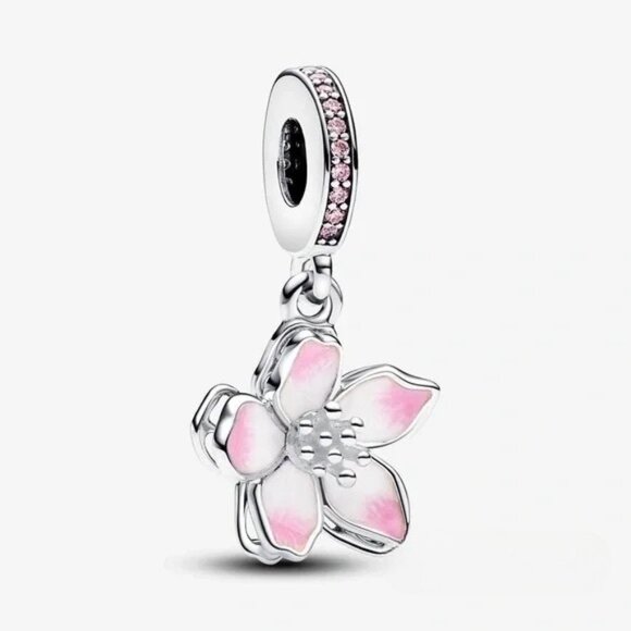 New Pandora Cherry Blossom Dangle Charm - Picture 1 of 3